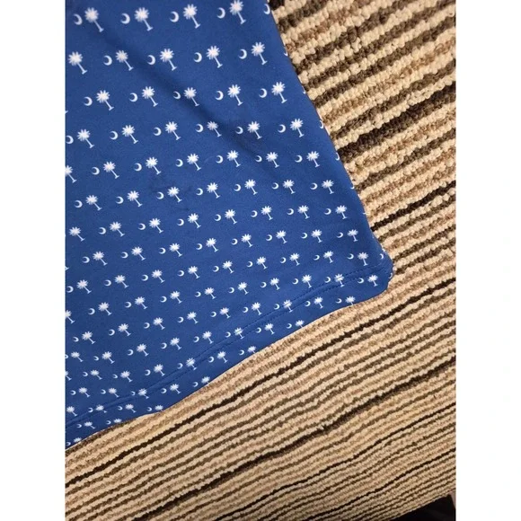 Rhoback Mens Blue South Carolina Palmetto Tree Crescent Performance Polo Shirt M - Picture 6 of 10